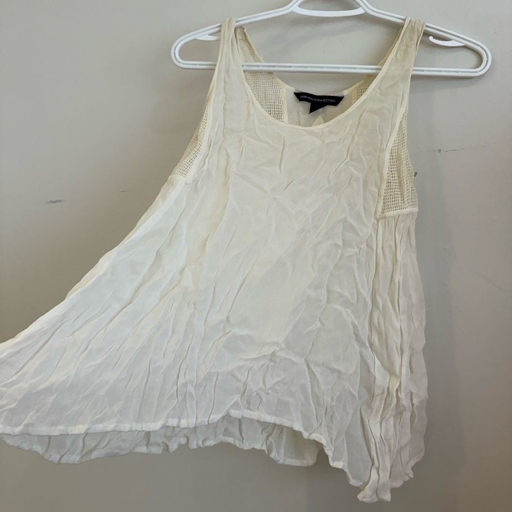 French Connection Cream Flowy Tank Top